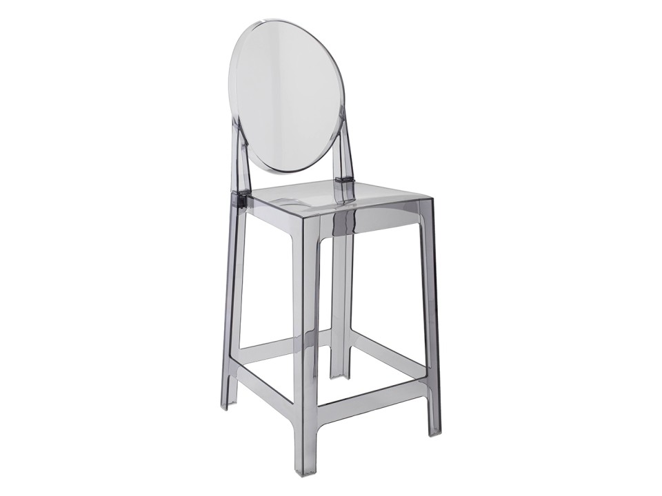 Krzesło barowe VICTORIA 65 cm dymione - poliwęglan - King Home